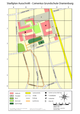 Stadtplan Ausschnitt - Comenius Grundschule Oranienburg